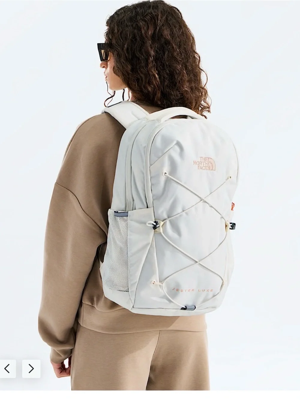 The North Face Jester Luxe Women's Backpack in White with Rose Gold 27L